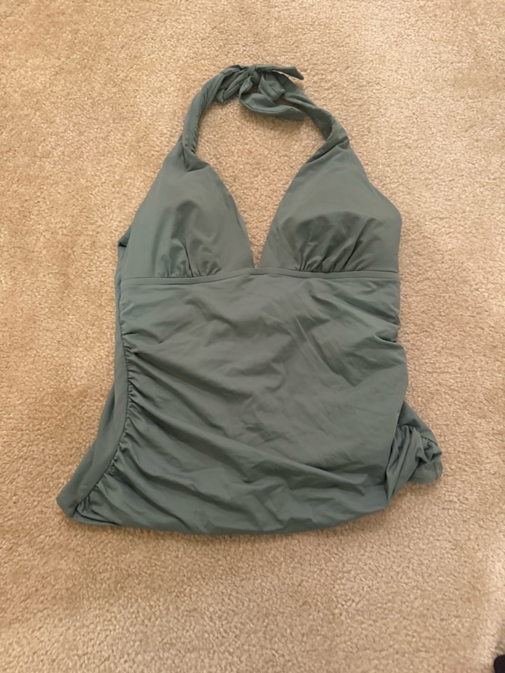 Shade & Shore Sage Green Halter One-Piece Swimsuit